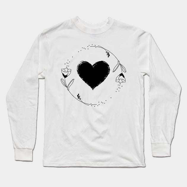 Flowers Around Your Heart Long Sleeve T-Shirt by NICHE&NICHE